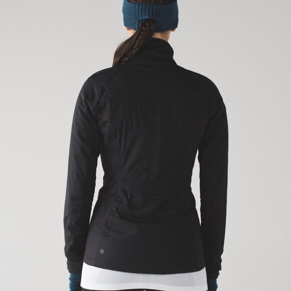 Lululemon Run For Cold Puffer Jacket Black PrimaLoft Insulated Full Zip Size 4 - Picture 6 of 9